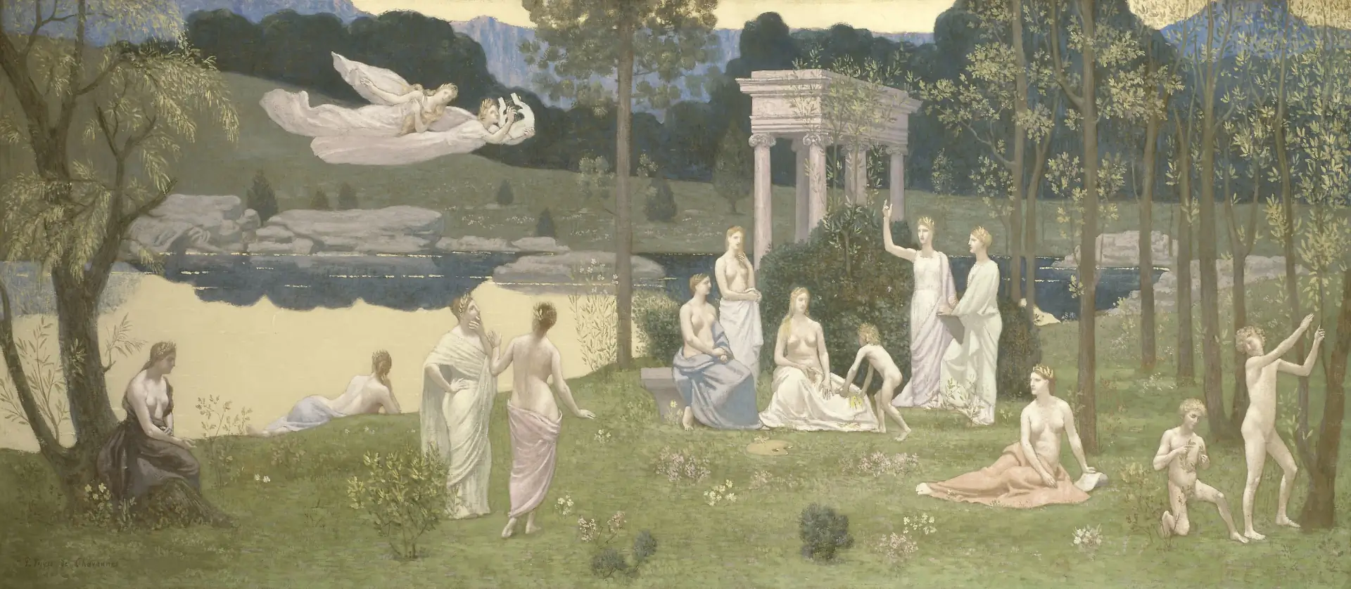 Puvis de Chavannes — Le Bois sacré, cher aux Arts et aux Muses (détail)